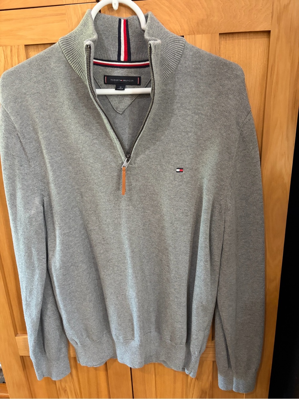 Tommy Hilfiger Men's Light Gray Half-Zip Sweater